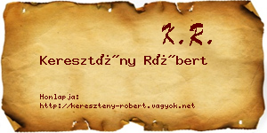 Keresztény Róbert névjegykártya